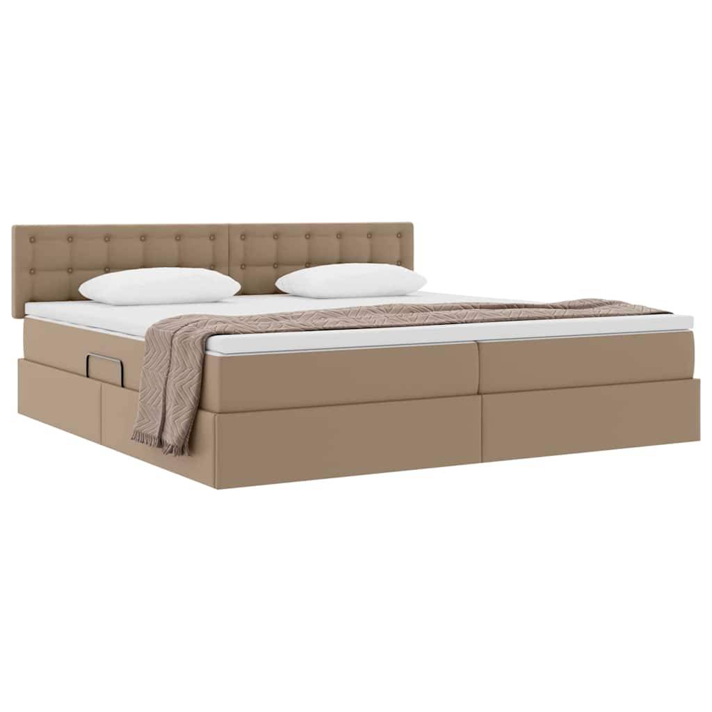 vidaXL Aufbewahrungsbett mit Matratze Cappuccino 200 x 200 cm