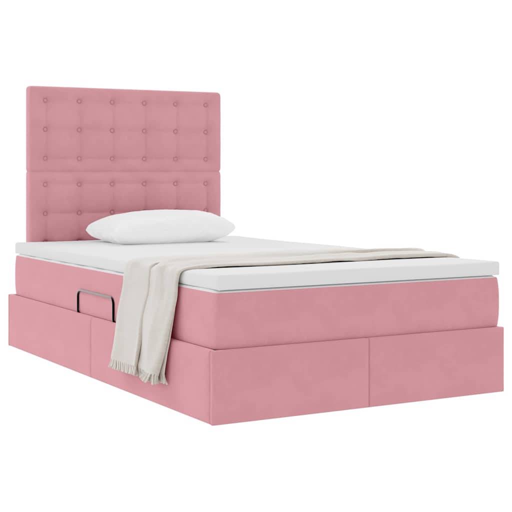 vidaXL Aufbewahrungsbett mit Matratze Rosa 120 x 200 cm Samt