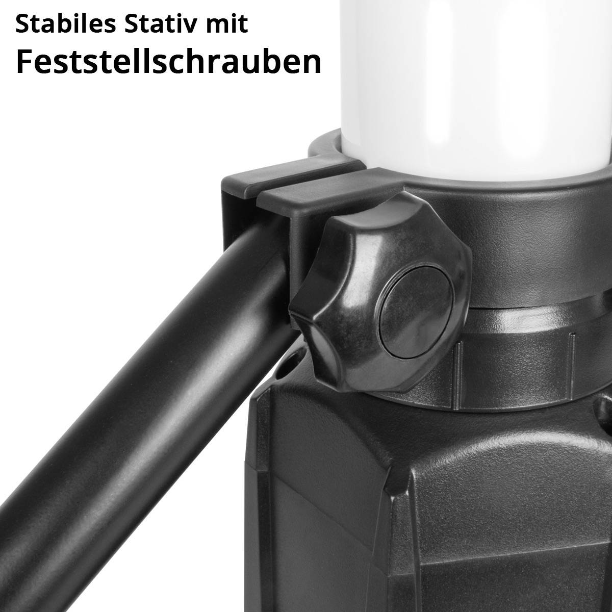 STAHLWERK LED Turm Baustrahler 360° 30 Watt Akku-Bauleuchte mit Stativ