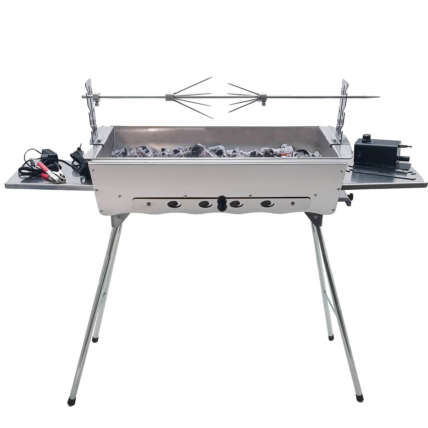 Mangal Ideal Grill Edelstahl 2mm mit Döner Hähnchen Drehspieß Motor