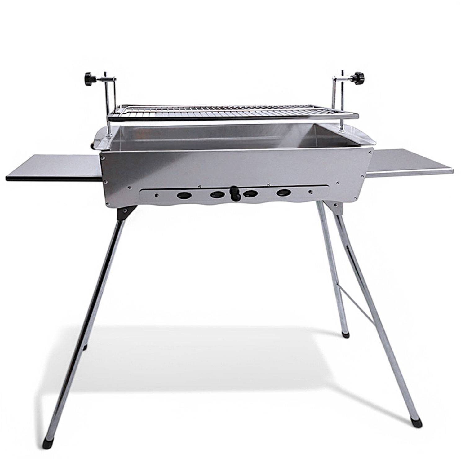 Mangal Ideal Grill Edelstahl 2mm mit Döner Hähnchen Drehspieß Motor