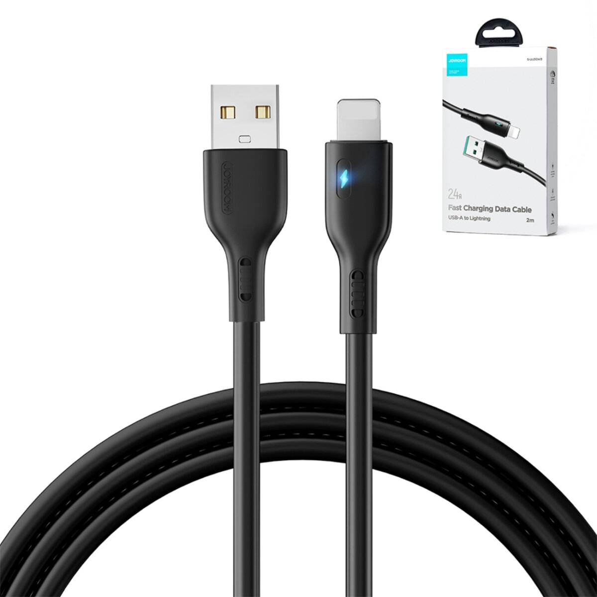 Schnell-Ladekabel mit USB zu Lightning-Anschluss, inklusive Originalverpackung. Geeignet zum Aufladen und Synchronisieren von Geräten.