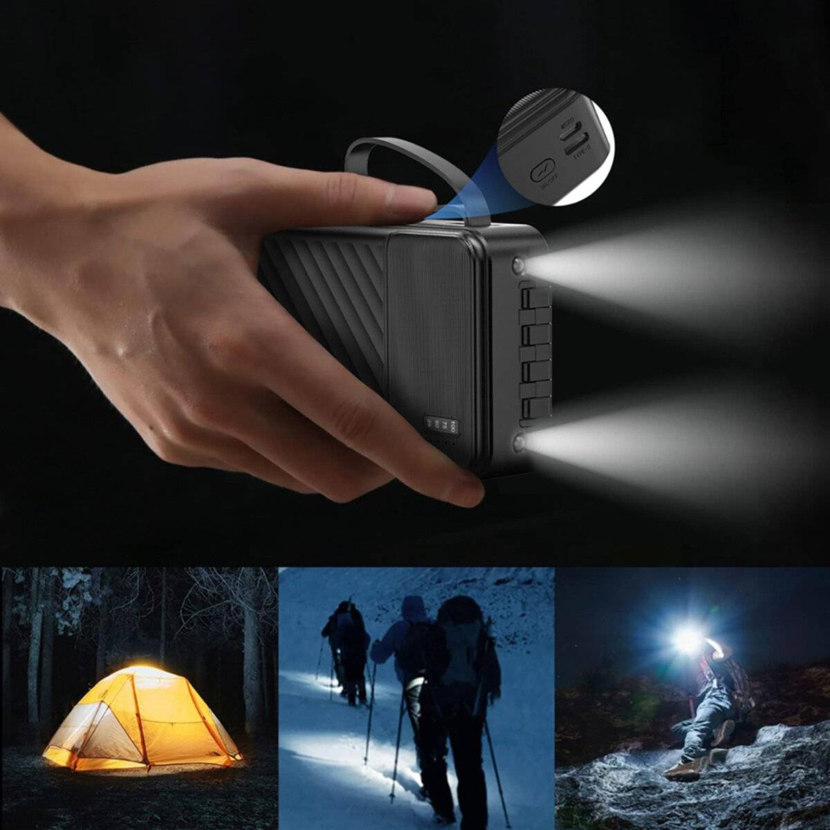 Dudao K11 Pro 20000 mAh Powerbank mit integrierten Kabeln – Weiß