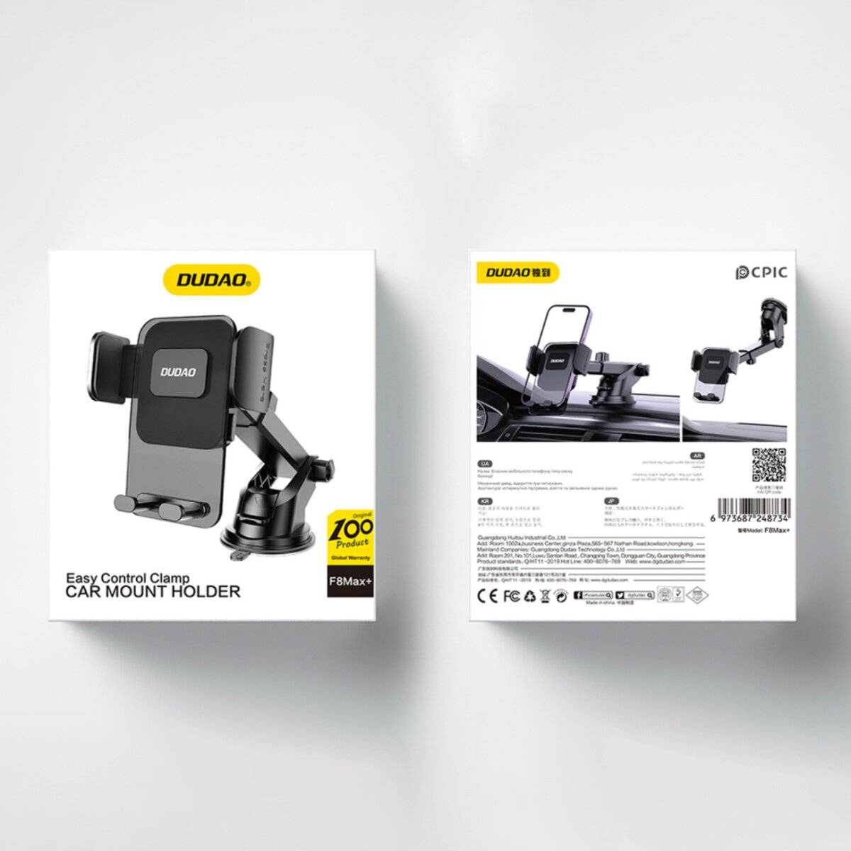 Dudao F8Max+ Autohalterung für Armaturenbrett oder Windschutzscheibe – Schwarz