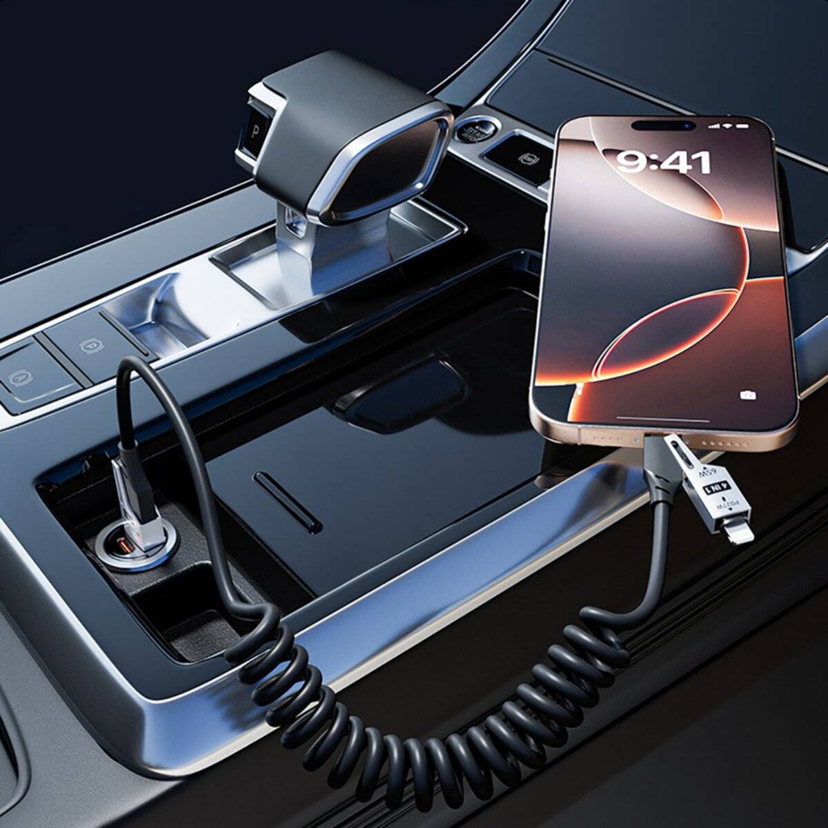 Dudao L20 Pro 4-in-1 USB-A / USB-C – Lightning / USB-C Kabel – Schwarz