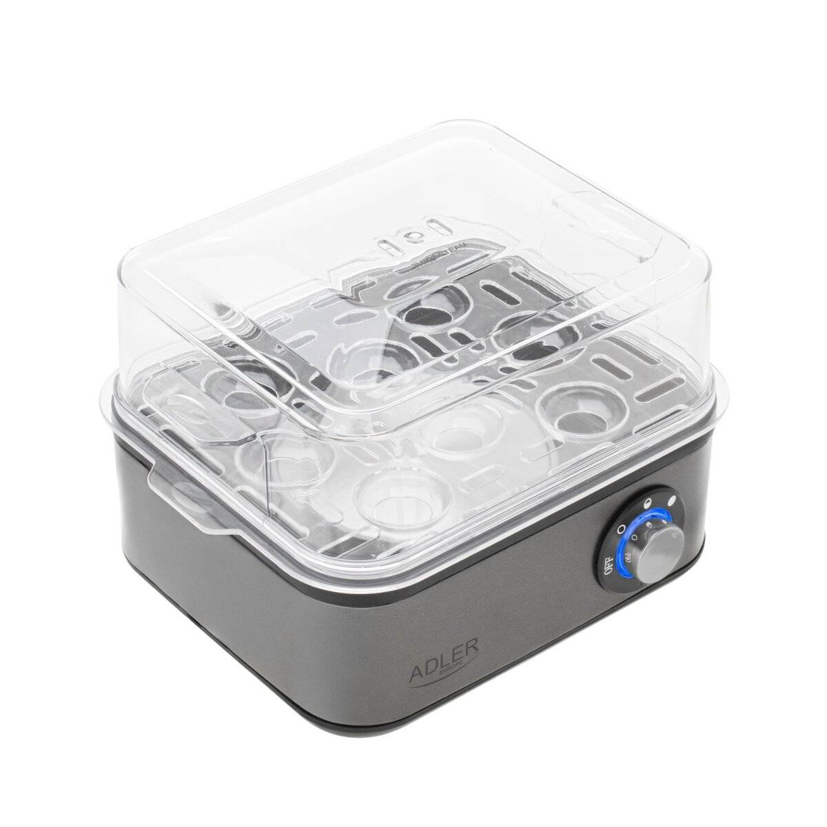 Adler AD 4486 GM Eierkocher für 1 bis 8 Eier, mit automatischer Abschaltung, Dunkelgrau