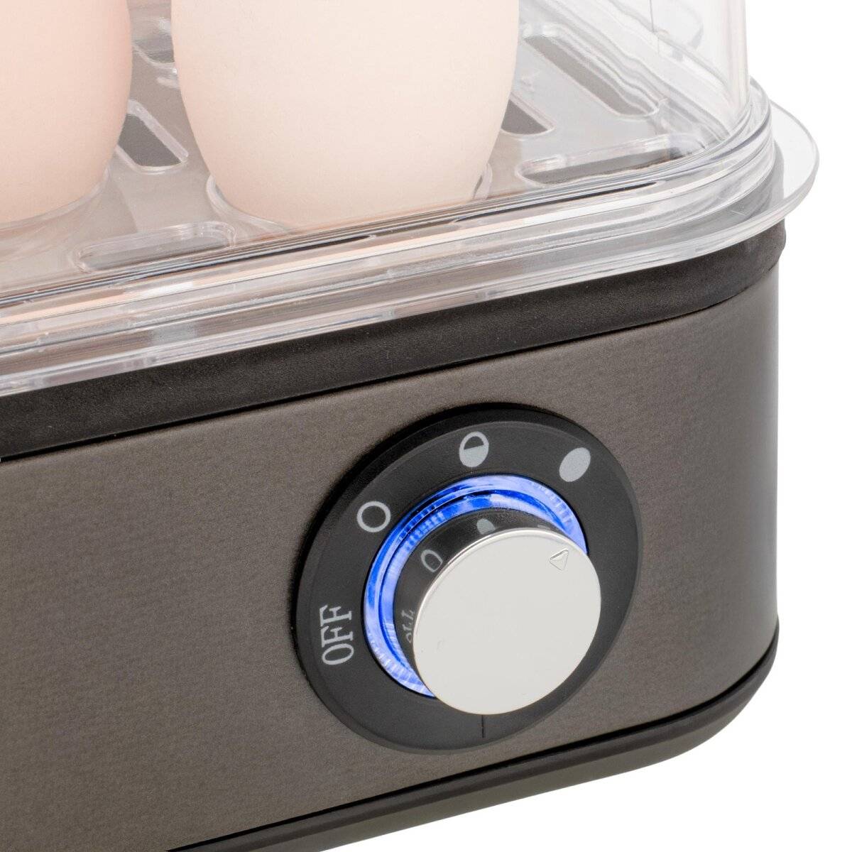 Adler AD 4486 GM Eierkocher für 1 bis 8 Eier, mit automatischer Abschaltung, Dunkelgrau