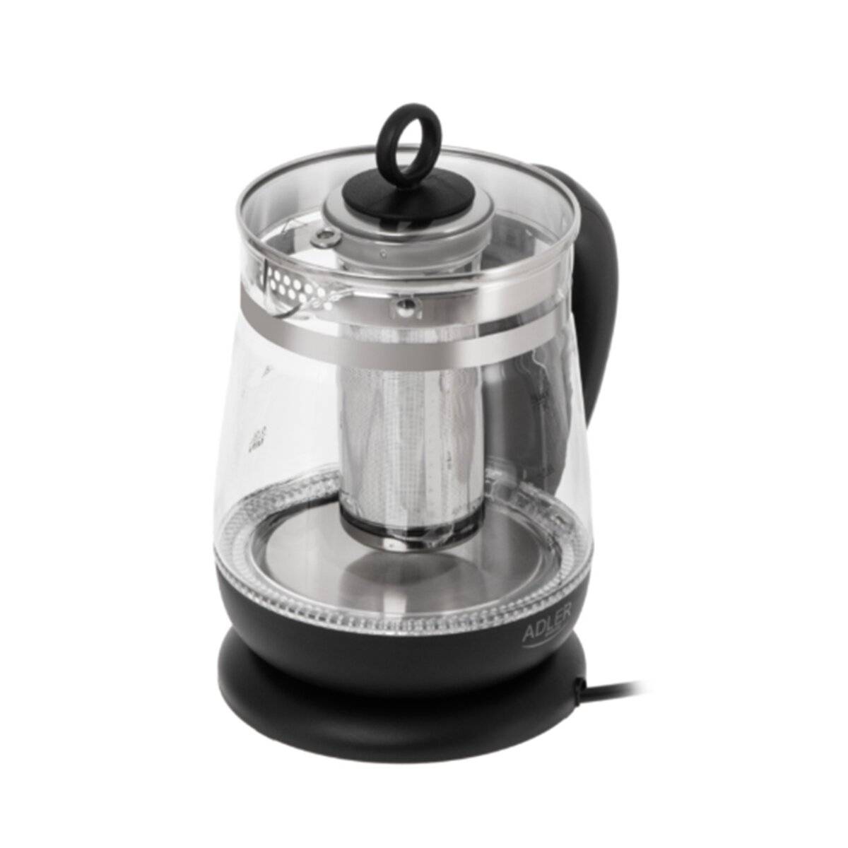 Adler AD 1299 Wasserkocher/Teekocher mit Sieb 1,5 L- 2200 W in Schwarz