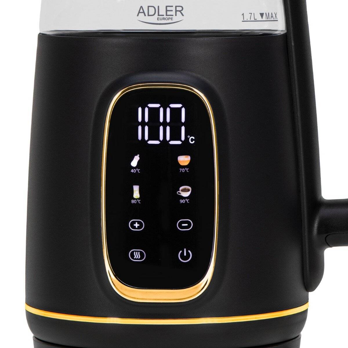 Adler AD 1305 BG Wasserkocher 2200 W - 5 Temperatureinstellungen, 360°-Sockel