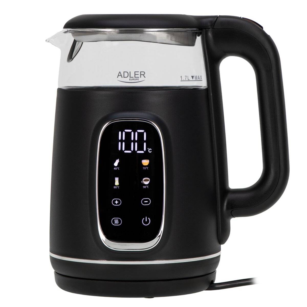 Adler AD 1305 BS Wasserkocher 2200 W - 5 Temperatureinstellungen, 360°-Sockel