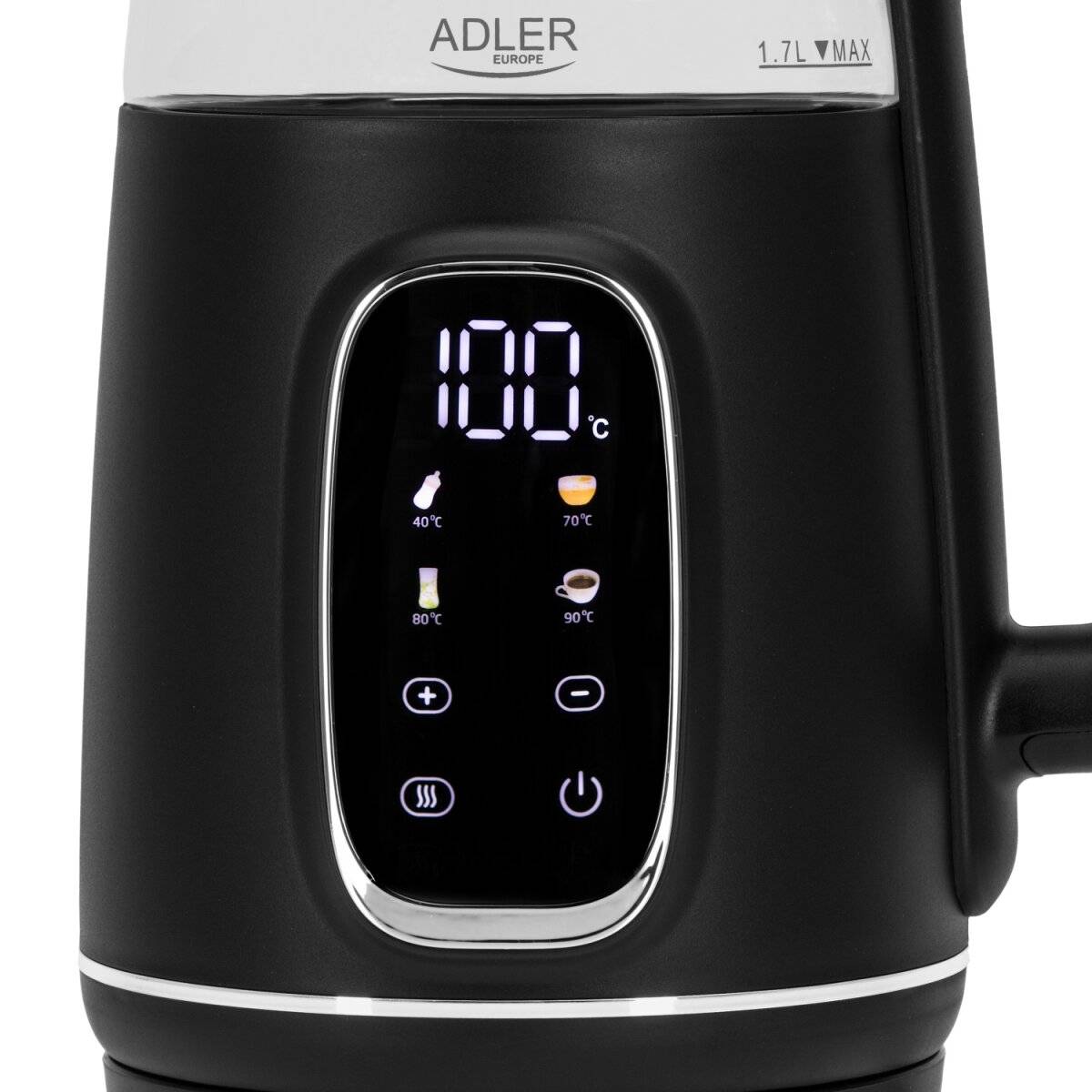 Adler AD 1305 BS Wasserkocher 2200 W - 5 Temperatureinstellungen, 360°-Sockel