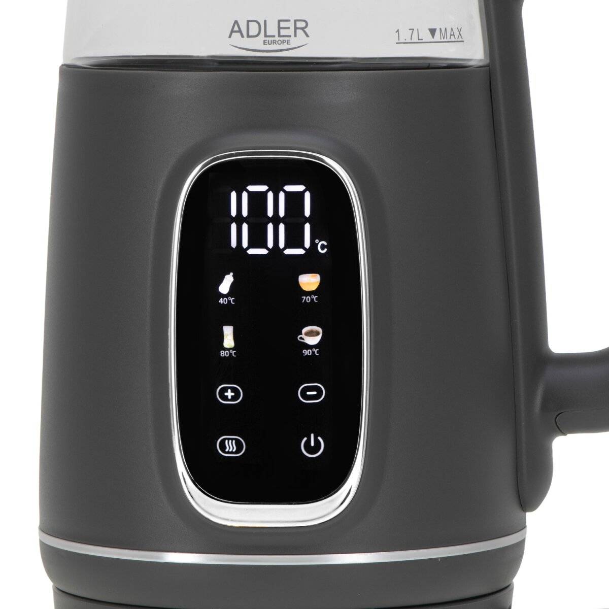Adler AD 1305 GS Wasserkocher 2200 W - 5 Temperatureinstellungen, 360°-Sockel