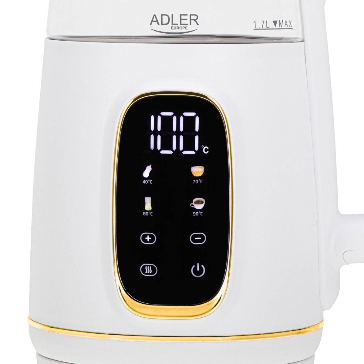 Adler AD 1305 WG Wasserkocher 2200 W - 5 Temperatureinstellungen, 360°-Sockel