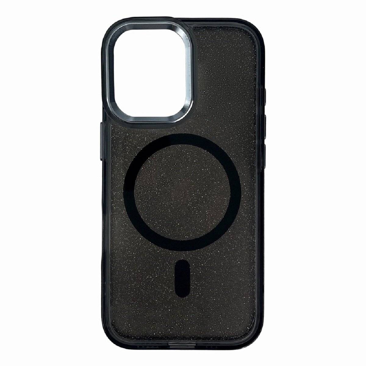 Smartphone Schutzhülle mit Glitzer-Effekt und Magnetring Bumper kompatibel mit iPhone 17 Schwarz