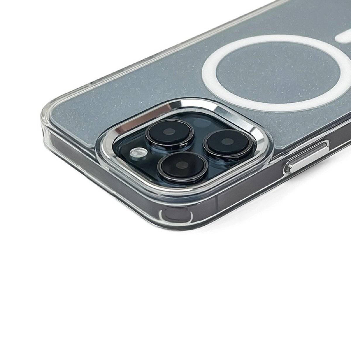 Smartphone Schutzhülle mit Glitzer-Effekt und Magnetring Bumper kompatibel mit iPhone 17 Silber