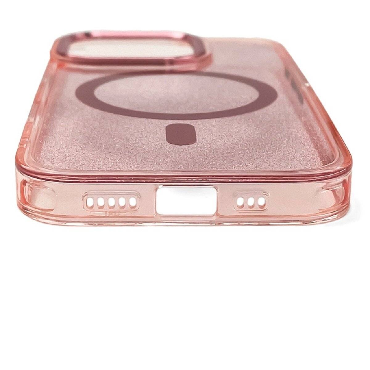 Smartphone Schutzhülle mit Glitzer-Effekt und Magnetring Bumper kompatibel mit iPhone 17 Rosa