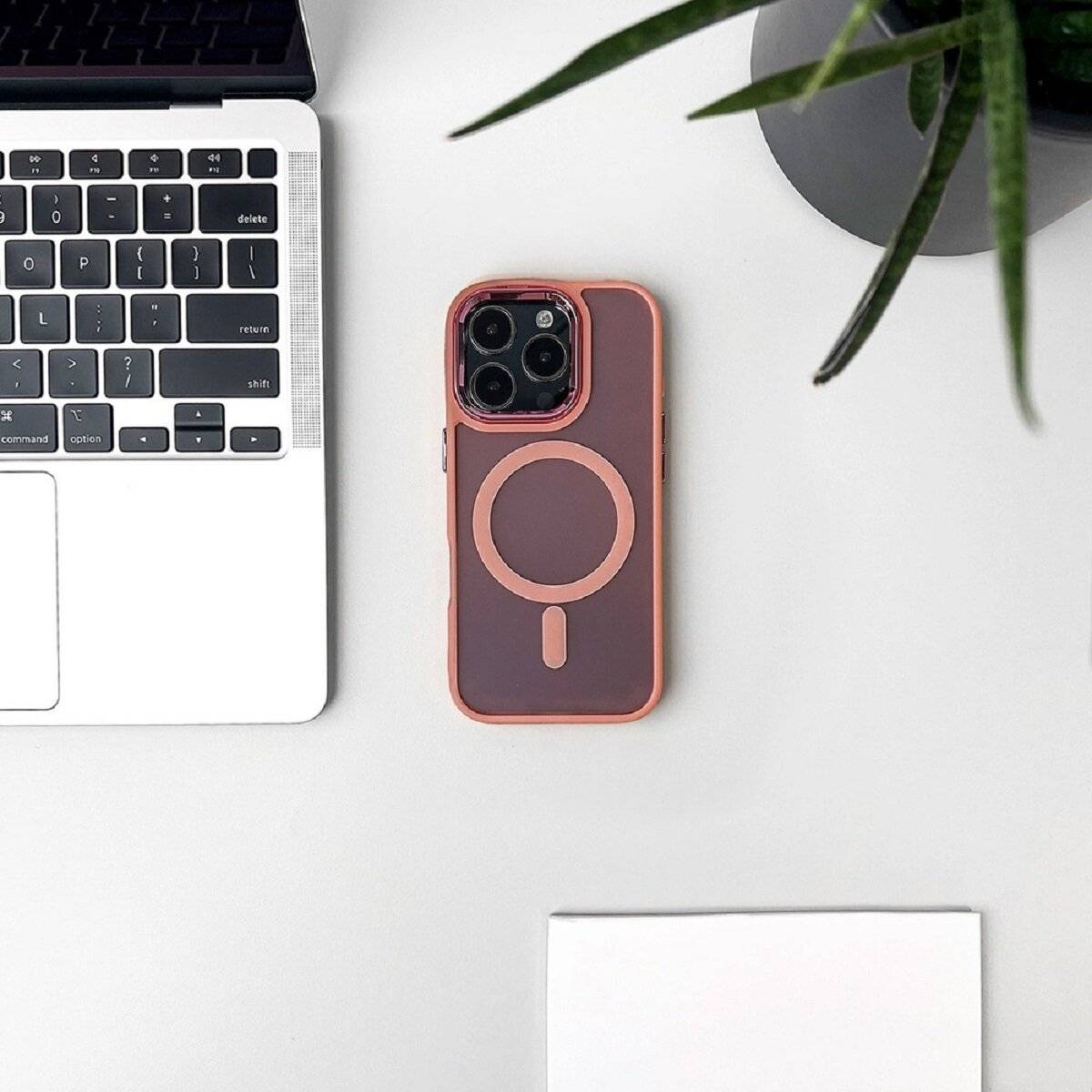Smartphone Schutzhülle mit Glitzer-Effekt und Magnetring Bumper kompatibel mit iPhone 17 Rosa