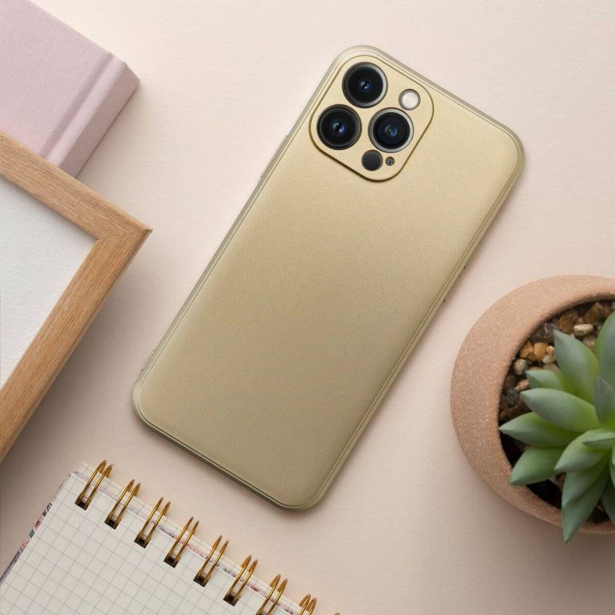 Smartphone Schutzhülle Handyhülle TPU Case mit Mikrofaser-Innenfutter kompatibel mit iPhone 17 Gold