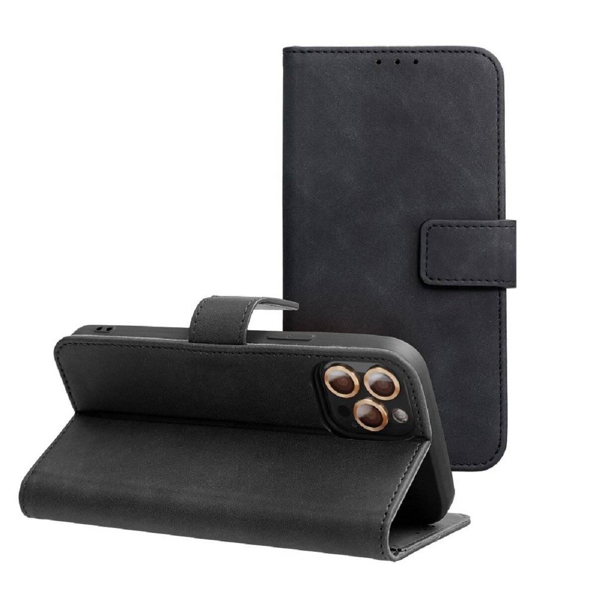 Handyhülle Smartphone Holster Schutzhülle mit Magnetverschluss und Kartenfächern kompatibel mit iPhone 17 Air Schwarz