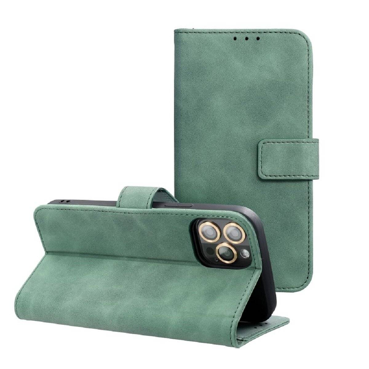 Handyhülle Smartphone Holster Schutzhülle mit Magnetverschluss und Kartenfächern kompatibel mit iPhone 17 Grün