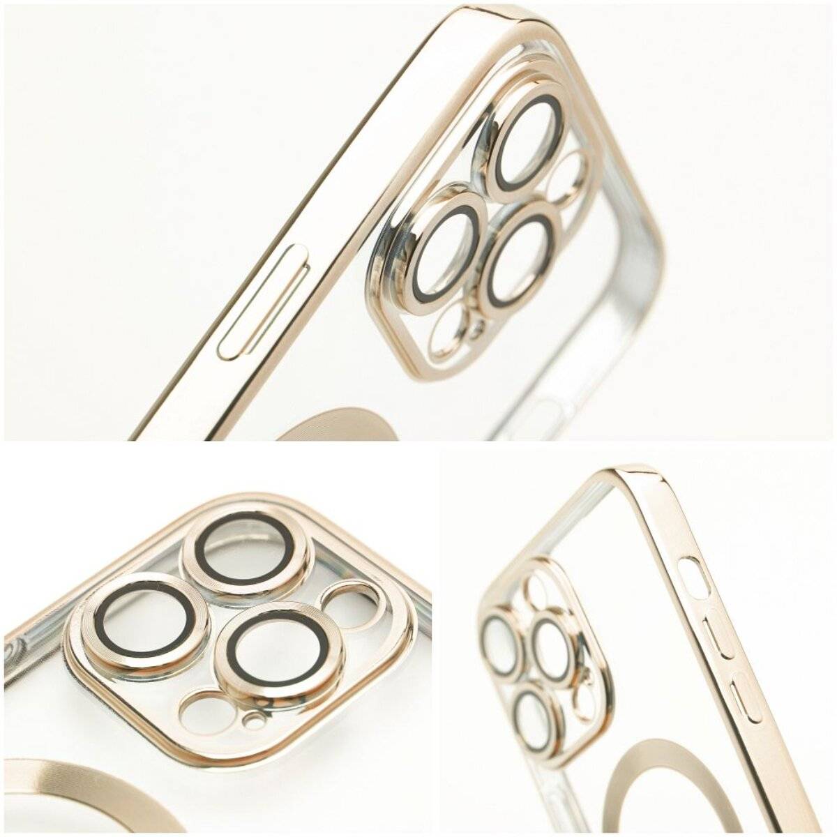Handyhülle Bumper Schutzhülle mit integriertem Magnetring und Kameraschutz kompatibel mit iPhone 17 Gold