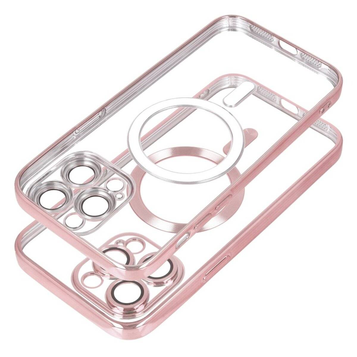 Handyhülle Bumper Schutzhülle mit integriertem Magnetring und Kameraschutz kompatibel mit iPhone 17 Rosa