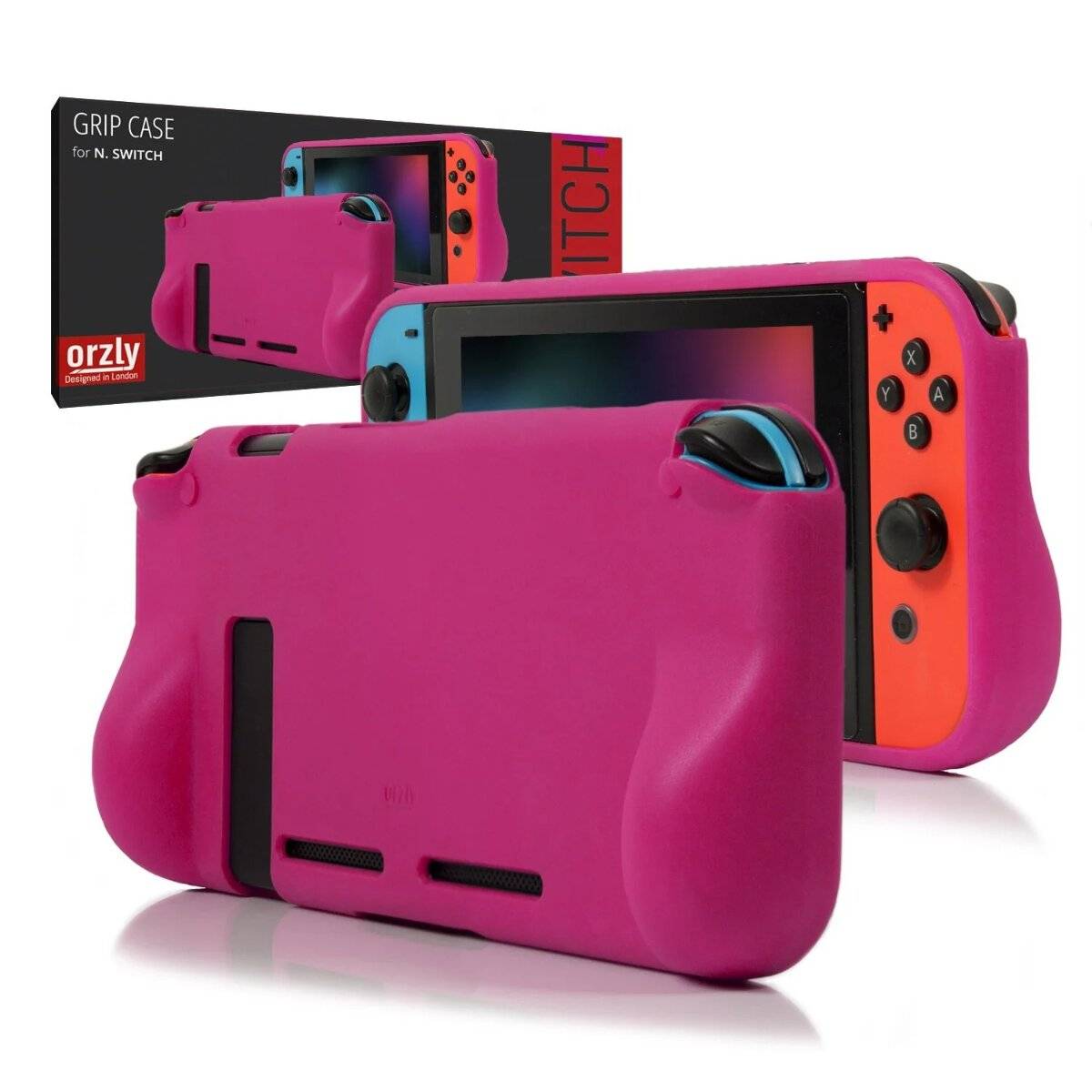 Orzly Schutzhülle aus stoßfestem TPU kompatibel mit Nintendo Switch Pink