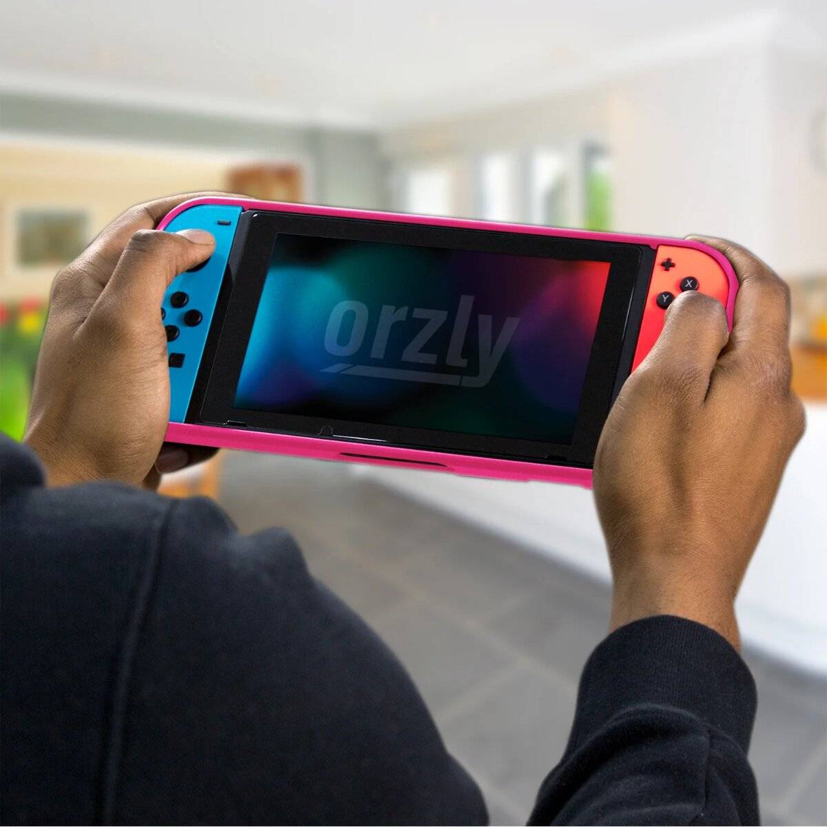 Orzly Schutzhülle aus stoßfestem TPU kompatibel mit Nintendo Switch Pink