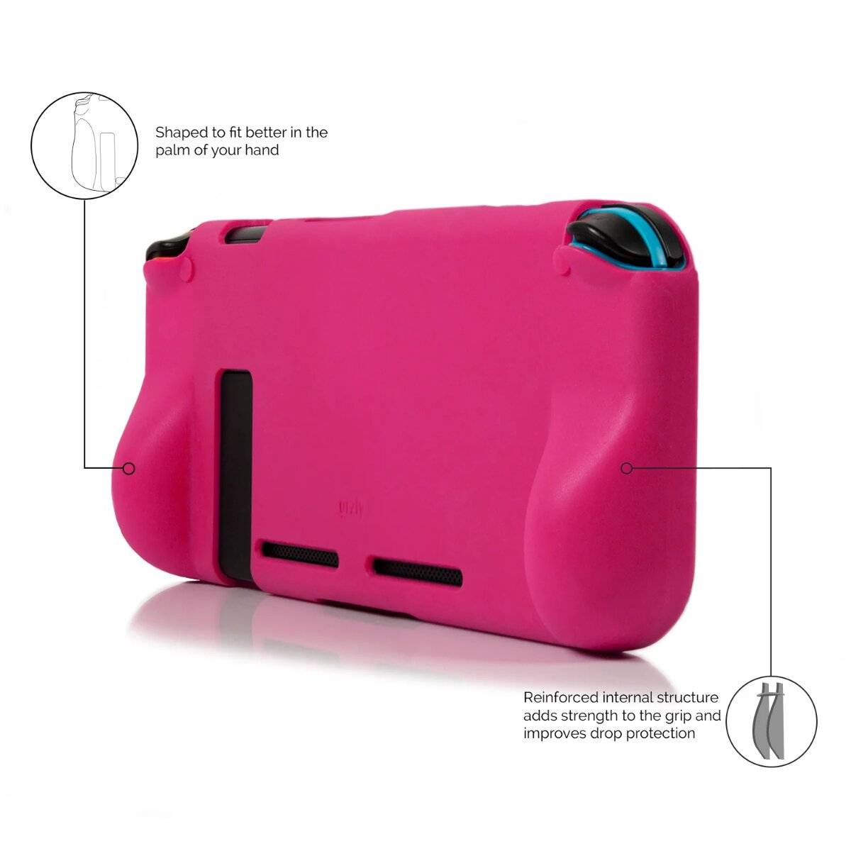 Orzly Schutzhülle aus stoßfestem TPU kompatibel mit Nintendo Switch Pink