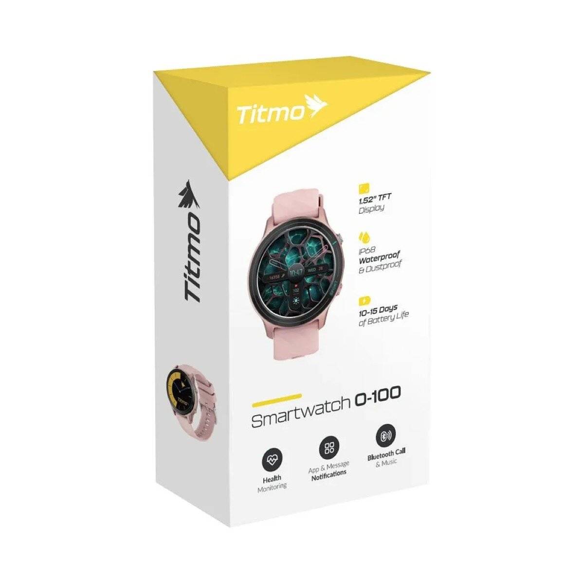 Titmo O-100 Smartwatch 1,52 Zoll TFT-Display, IP68-Wasserdicht in Rosa