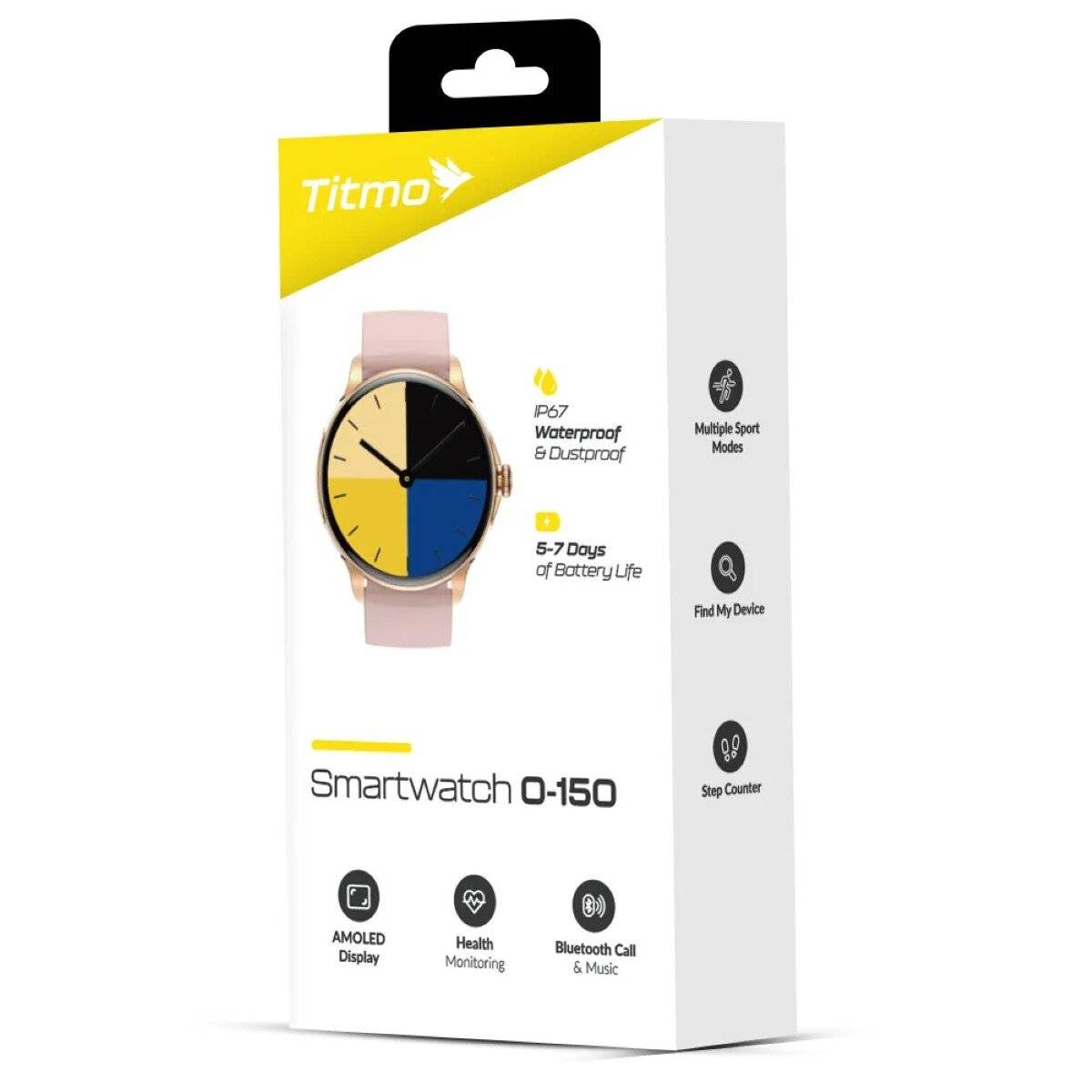 Titmo O-150 Smartwatch 1,43 Zoll AMOLED-Display, IP67-Wasserdicht Rosa