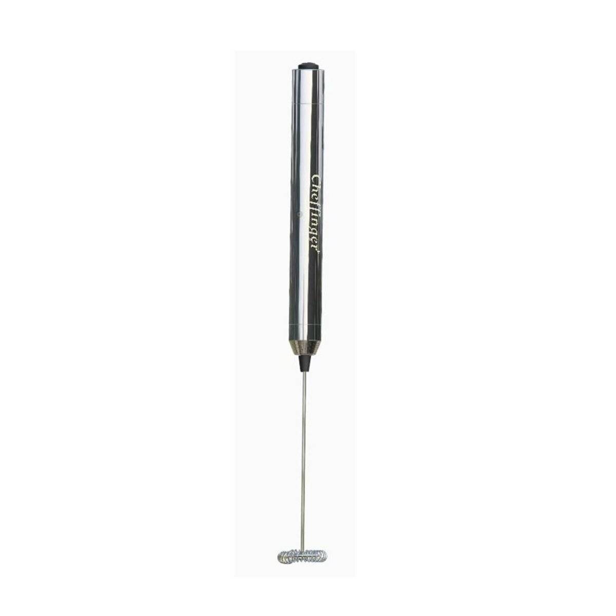 Elektrischer Milchaufschäumer mit Edelstahl-Schneebesen, 20 cm, Schwarz