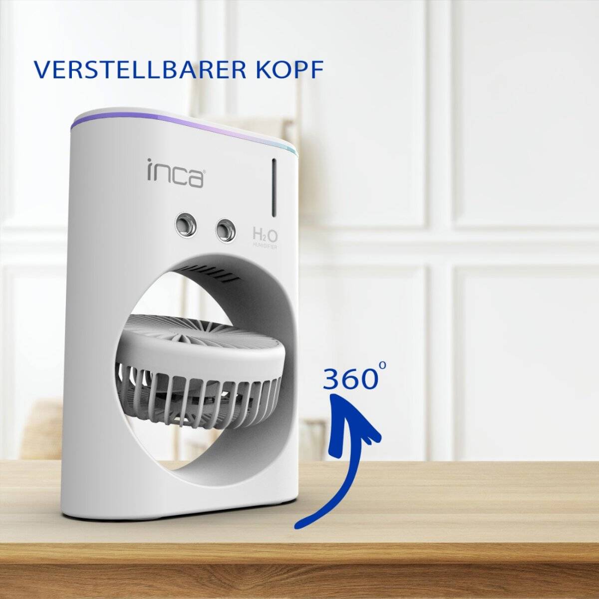 Inca IMF-10B – 6 Zoll 360° drehbarer Schreibtischventilator mit Sprühfunktion