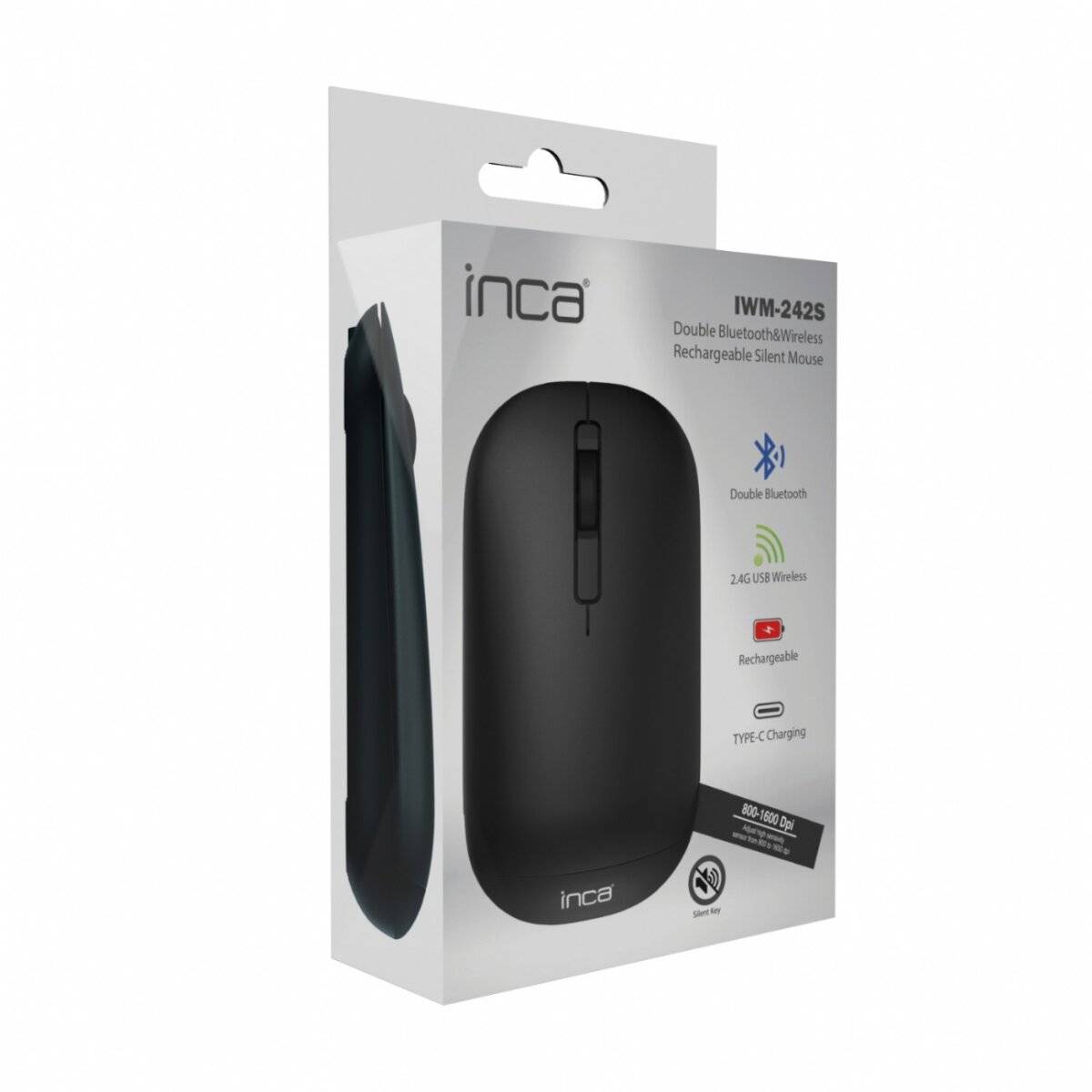 Inca IWM-242S Dual-Bluetooth 5.4 & 2.4G Kabellose Silent Maus