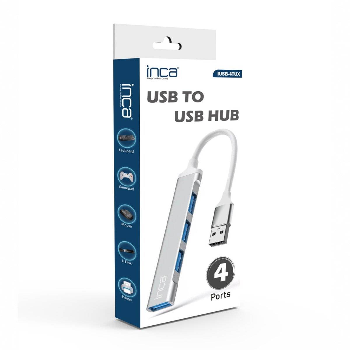 IUSB-4TUX USB-Hub 4-Port Aluminium 3.0
