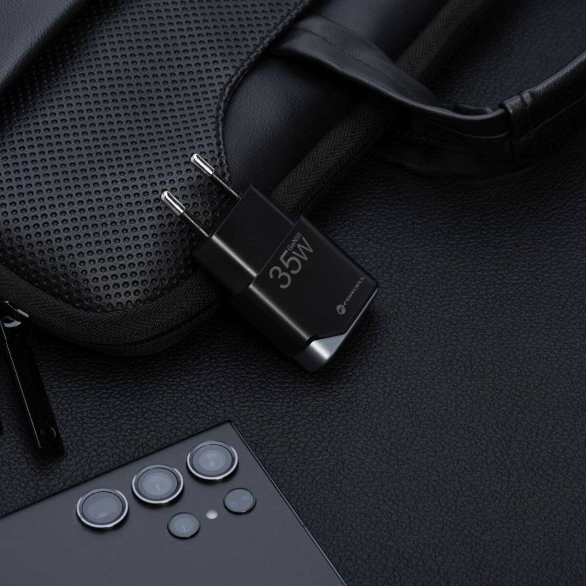 FORCELL F-ENERGY GaN III B135101-E Ultra Slim Reise-Ladegerät 35W Schwarz