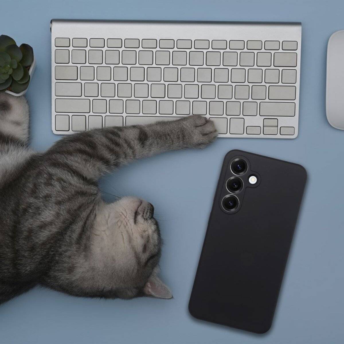 Handyhülle Silikon 2 mm – stoßdämpfendes Softcase Bumper kompatibel mit Motorola Moto G86 5G Schwarz