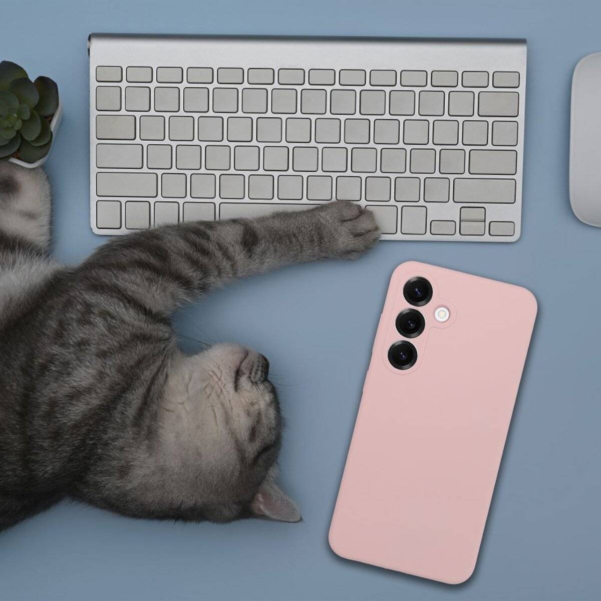 Handyhülle Silikon 2 mm – stoßdämpfendes Softcase Bumper kompatibel mit Motorola Moto G56 5G Puderrosa