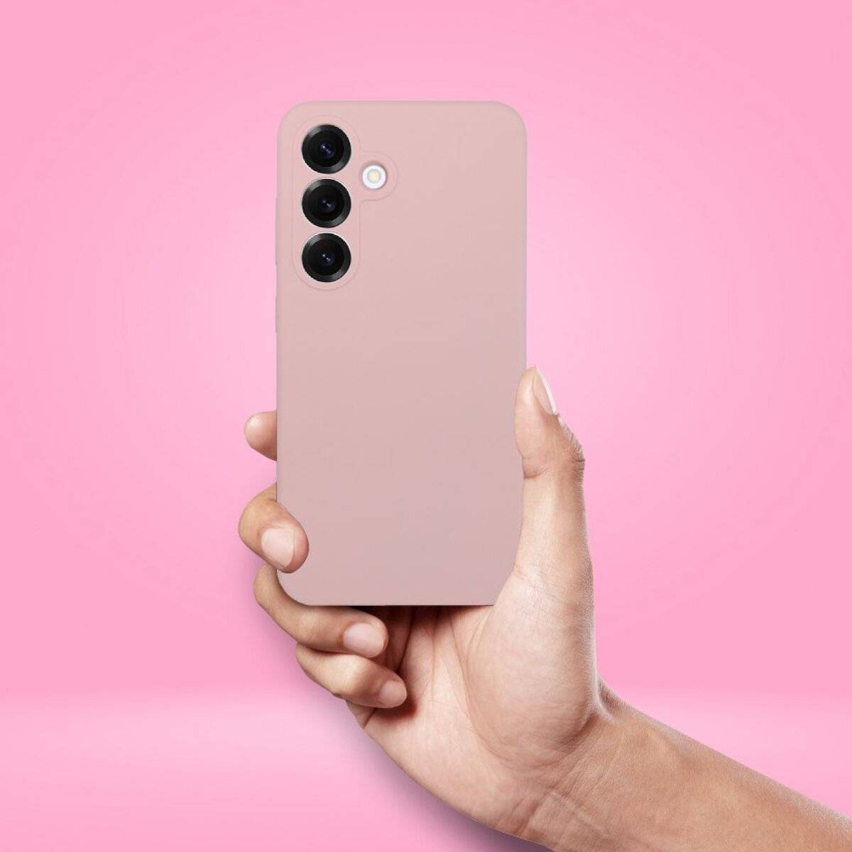 Handyhülle Silikon 2 mm – stoßdämpfendes Softcase Bumper kompatibel mit Motorola Moto G56 5G Puderrosa
