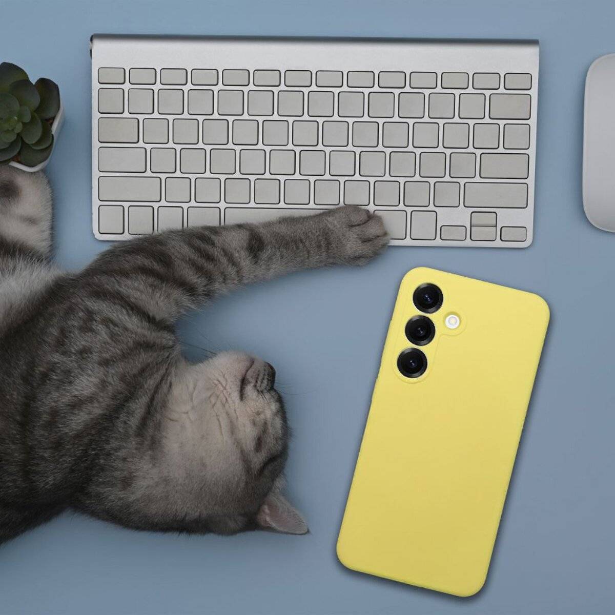 Handyhülle Silikon 2 mm – stoßdämpfendes Softcase Bumper kompatibel mit Motorola Moto G86 5G Gelb