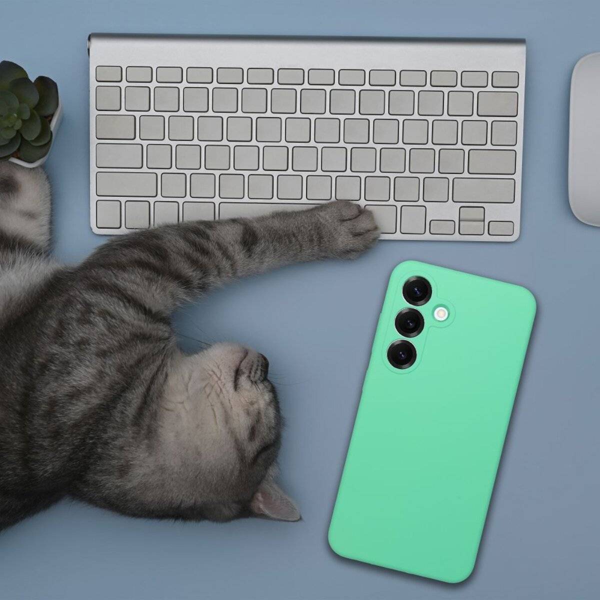 Handyhülle Silikon 2 mm – stoßdämpfendes Softcase Bumper kompatibel mit Motorola Moto G56 5G Minze
