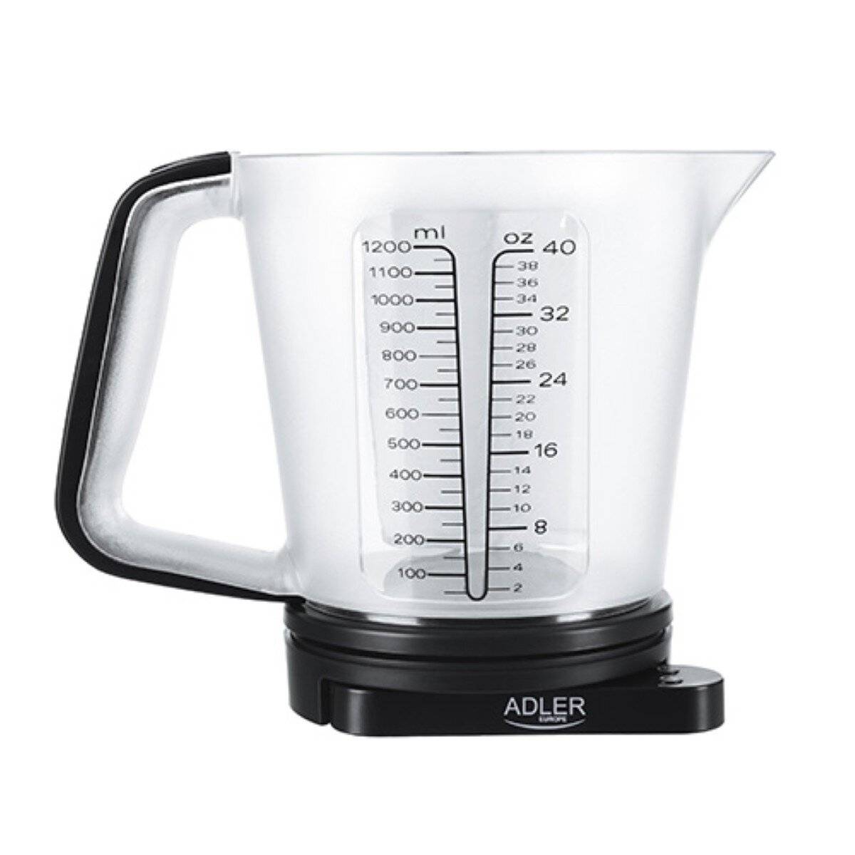 Adler AD 3178 Digitale Küchenwaage - Abnehmbarer Messbecher 1200 ml & TARA-Funktion