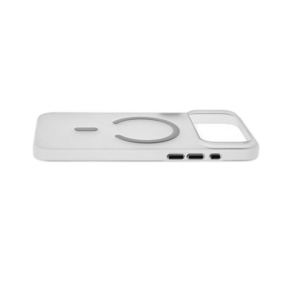 Dünne Handyhülle Bumper mit Magnetring kompatibel mit iPhone 17 Weiß