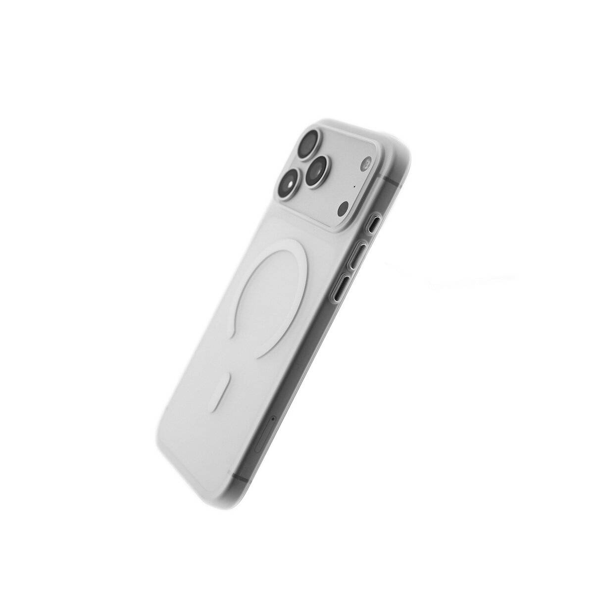 Dünne Handyhülle Bumper mit Magnetring kompatibel mit iPhone 17 Weiß