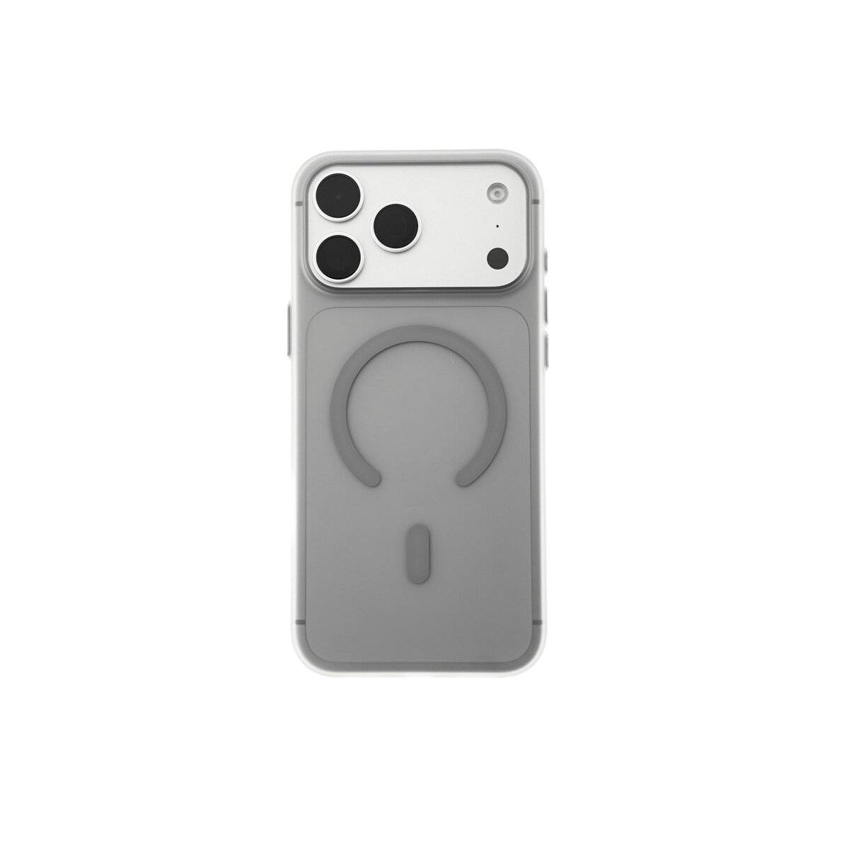 Dünne Handyhülle Bumper mit Magnetring kompatibel mit iPhone 17 Grau