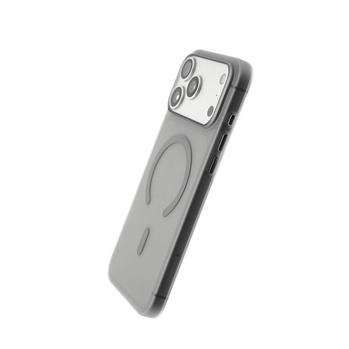 Dünne Handyhülle Bumper mit Magnetring kompatibel mit iPhone 17 Grau