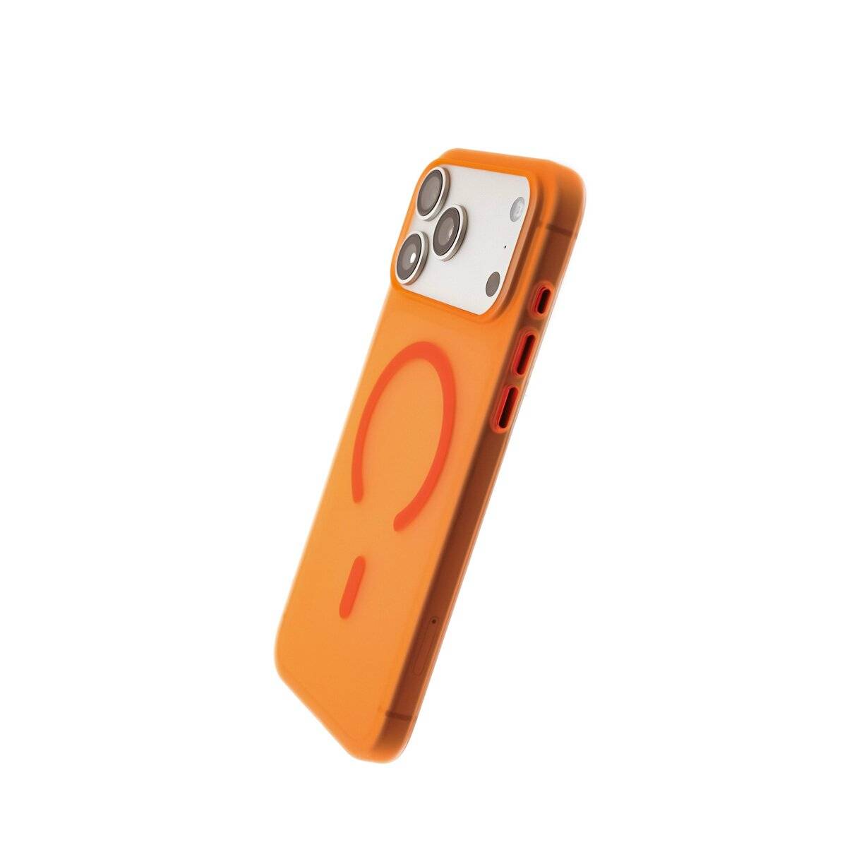 Dünne Handyhülle Bumper mit Magnetring kompatibel mit iPhone 17 Orange
