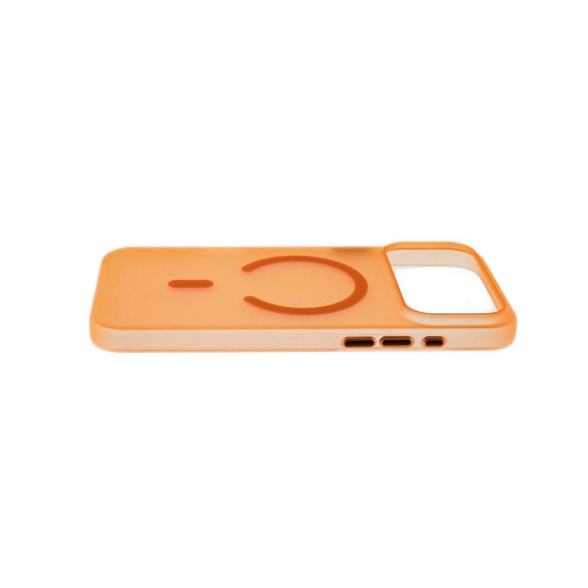 Dünne Handyhülle Bumper mit Magnetring kompatibel mit iPhone 17 Orange
