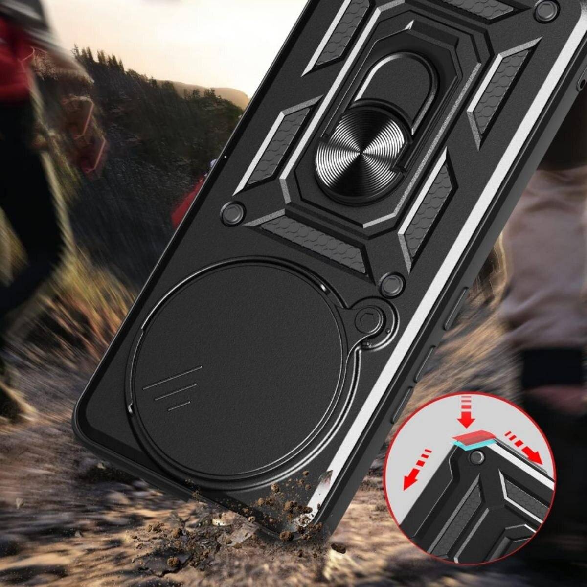 Tech-Protect CamShield Pro Case Xiaomi Redmi Note 14 5G / Poco X7 - Mattschwarz