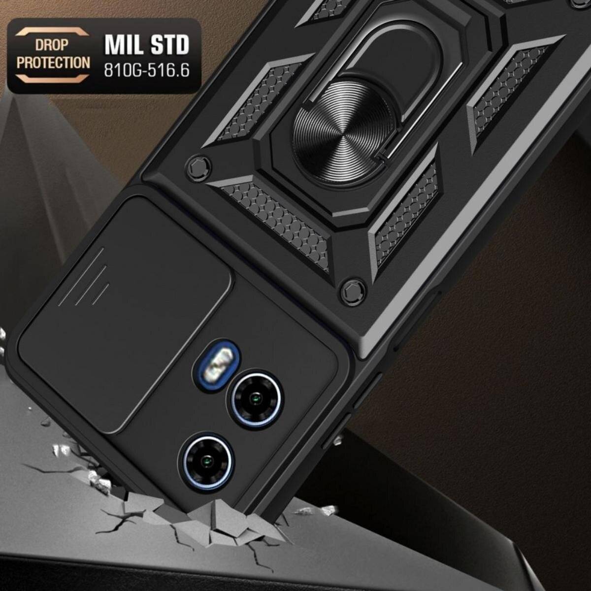 Tech-Protect CamShield Pro Hülle Motorola Moto G24 / Power G04 – Schwarz
